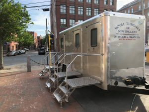 luxury portapotty, portable bathroom and porta potty