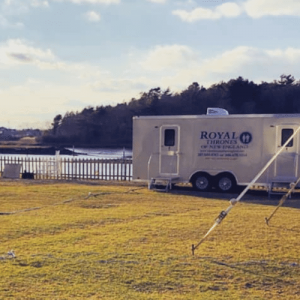 luxury portapotty, portable bathroom and porta potty