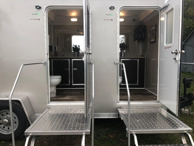 luxury portapotty, portable bathroom and porta potty